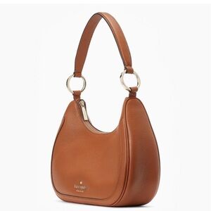 KATE Spade Leila Pebbled Leather Shoulder Bag Purse Warm Gingerbread